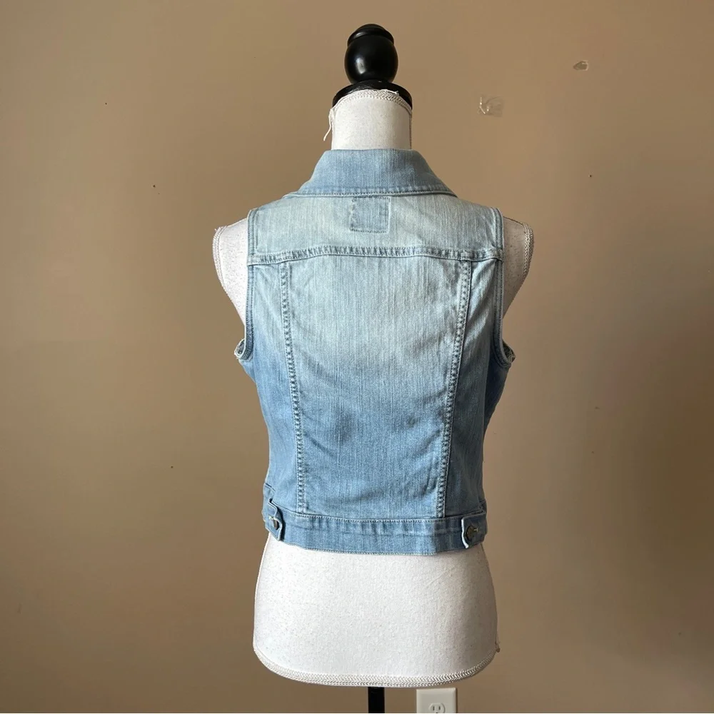 OLD NAVY | Blue Light Wash Sleeveless Denim Jean Jacket Sz S - Picture 7 of 10